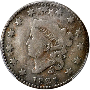 image for: 1821 Matron Head Cent. N-1. Rarity-1. Noyes Die State A/A(?). VG Details--Damage (PCGS).