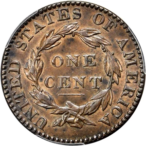 image for: 1822 Matron Head Cent. N-3. Rarity-2. Noyes Die State A/B. AU-55 (PCGS). CAC.