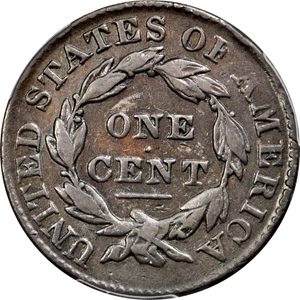 image for: 1831 Matron Head Cent. N-12/3. Rarity-1 (Rarity-5 as die state). Large Letters. Noyes Die State J/B. VF-30 (PCGS). CAC.