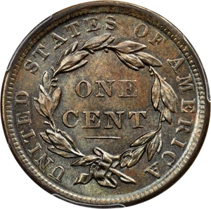 image for: 1839 Modified Matron Head Cent. N-9. Rarity-2. Silly Head. Noyes Die State G/C. MS-65 BN (PCGS). CAC.