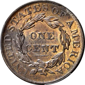 image for: 1832 Matron Head Cent. N-3. Rarity-1. Large Letters. Triple Profile. Noyes Die State B/C. AU-58 (PCGS). CAC.