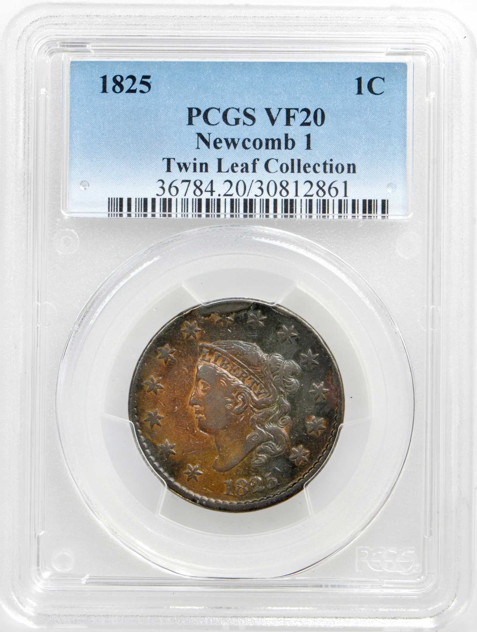 image for: 1825 Matron Head Cent. N-1. Rarity-4. Noyes Die State D/A. VF-20 (PCGS).