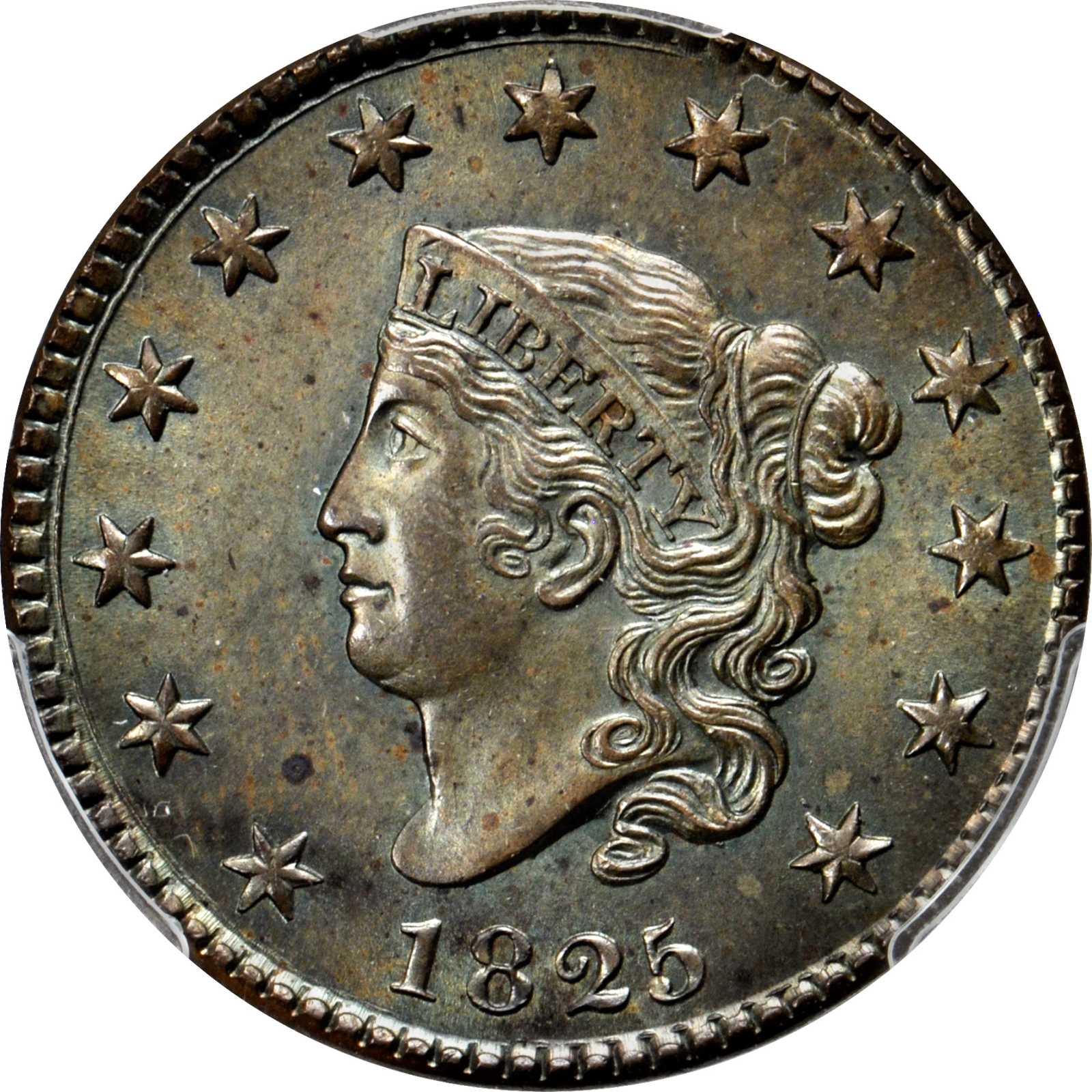 image for: 1825 Matron Head Cent. N-8. Rarity-3. Noyes Die State A/A. MS-64 BN (PCGS). CAC.