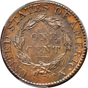 image for: 1825 Matron Head Cent. N-10. Rarity-3. Noyes Die State C/A. MS-62 BN (PCGS).