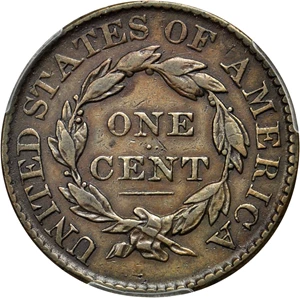 image for: 1826 Matron Head Cent. N-5. Rarity-2. Triple Profile. Noyes Die State C/B. VF-35 (PCGS).