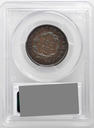 image for: 1835 Matron Head Cent. N-1. Rarity-1. Large 8 and Stars. Triple Profile. Noyes Die State D/D. EF-45 (PCGS). CAC.