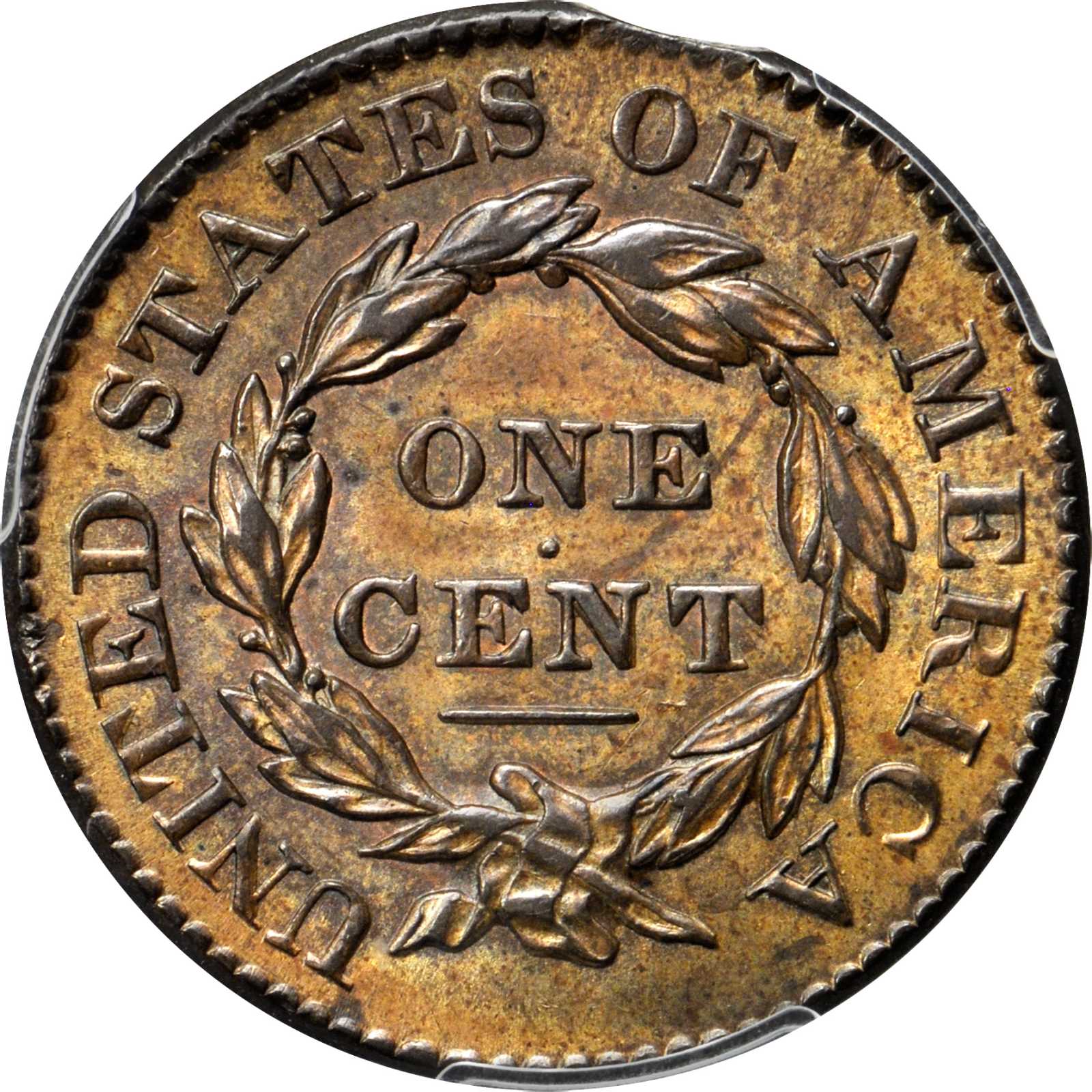 image for: 1827 Matron Head Cent. N-6. Rarity-3. Noyes Die State C/A. MS-63 BN (PCGS).