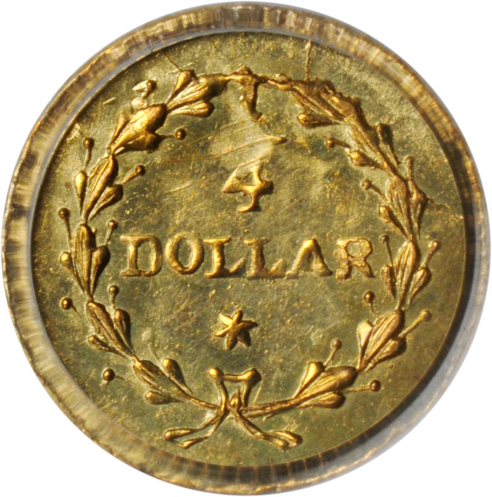 image for: Undated (1853-1854) Round 25 Cents. BG-223. Rarity-4-. Liberty Head. MS-62 (PCGS). OGH.