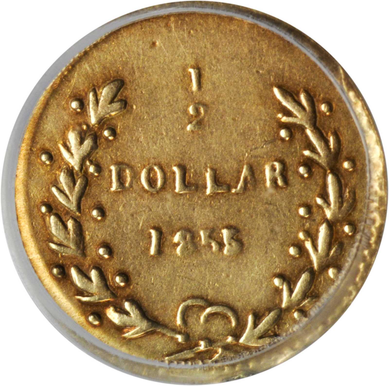 image for: 1855-FD Round 50 Cents. BG-406. Rarity-6+. Liberty Head. Fine Details--Mount Removed (PCGS).