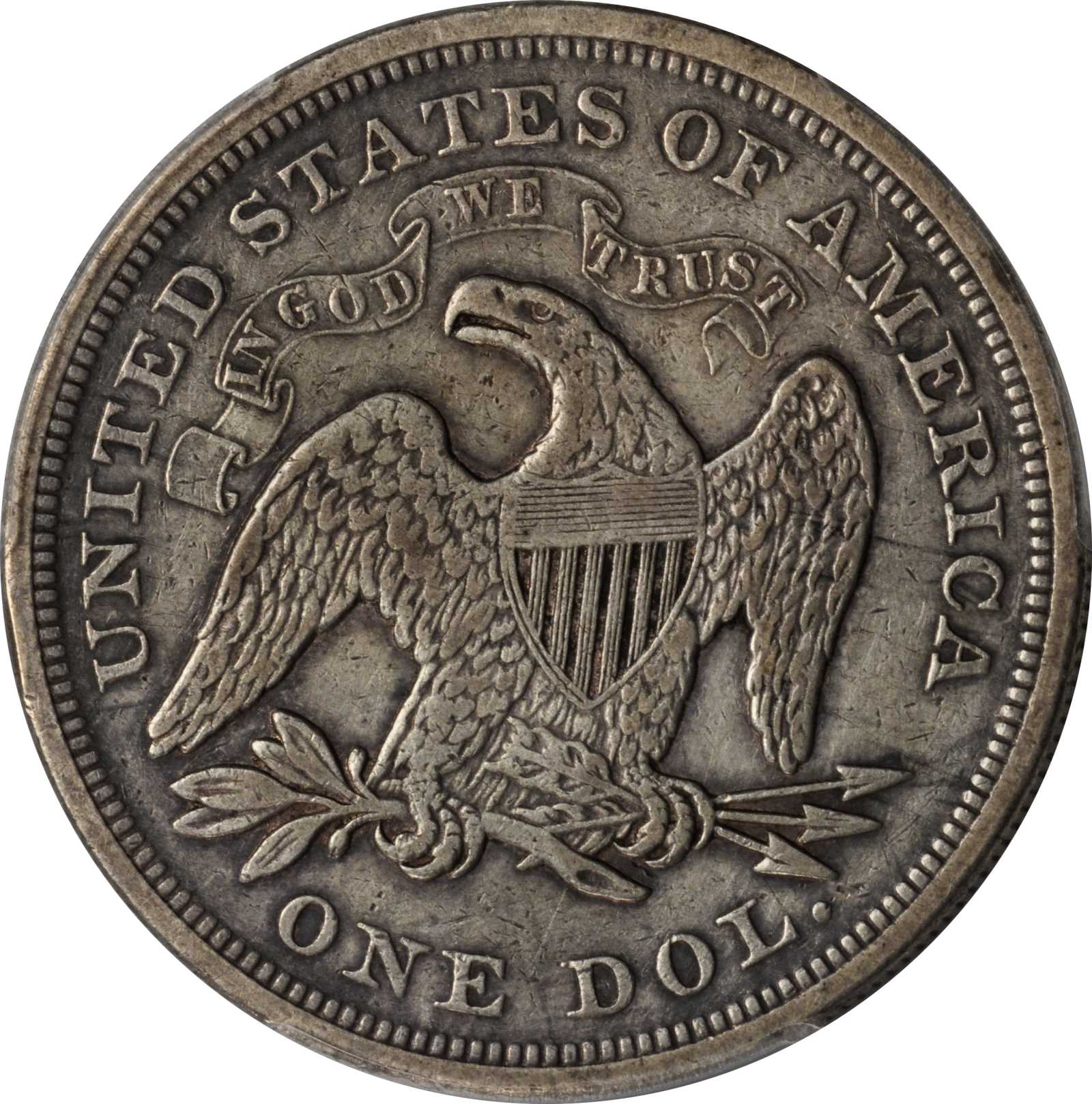 1869 $1 VF35 CAC thumbnail 2