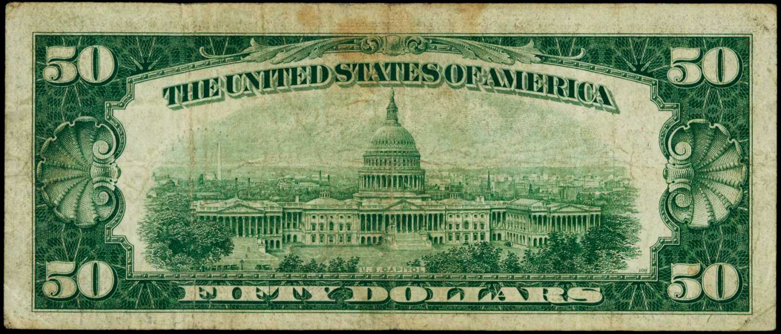 image for: Fr. 2106-G*. 1934D $50 Federal Reserve Star Note. Chicago. PMG Choice Fine 15.