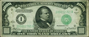image for: Fr. 2212-I. 1934A $1000 Federal Reserve Note. Minneapolis. PMG Very Fine 20.