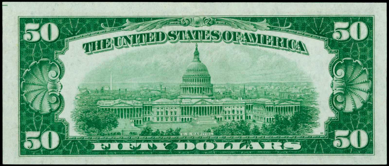 image for: Detroit, Michigan. $50 1929 Ty. 1. Fr. 1803-1. First Wayne NB. Charter #10527.3. PMG Choice Uncirculated 63 EPQ.