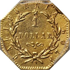 image for: 1876 Octagonal $1. BG-1116. Rarity-6+. Indian Head. AU Details--Smoothed (PCGS).