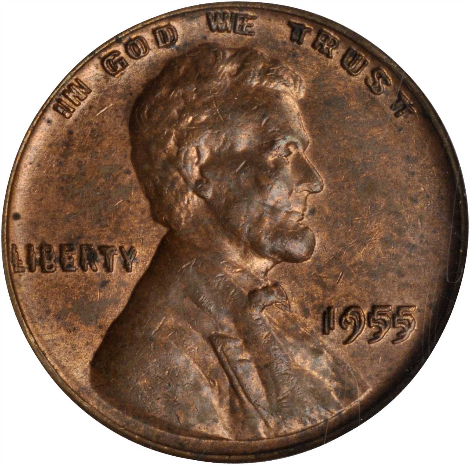 1955 Lincoln Cent. FS-101. Doubled Die Obverse. MS-61 RB (ANACS). OH.
