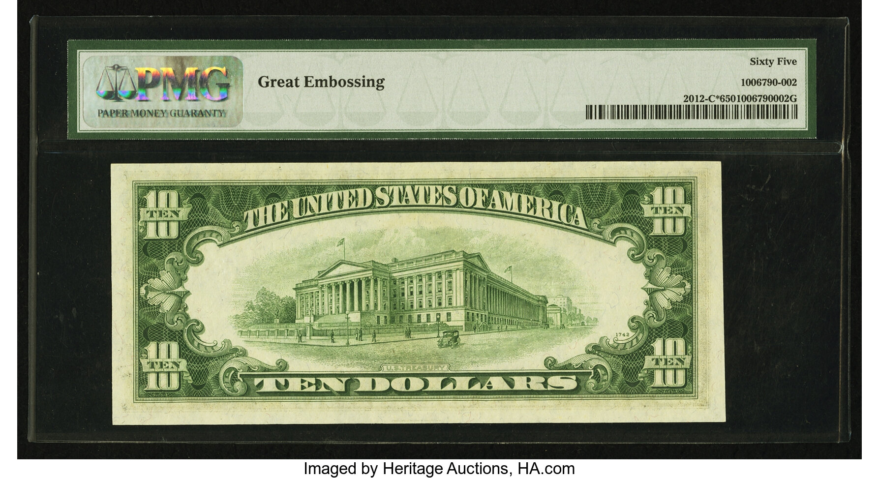 image for: Fr. 2012-C* $10 1950B Federal Reserve Star Note. PMG Gem Uncirculated 65....