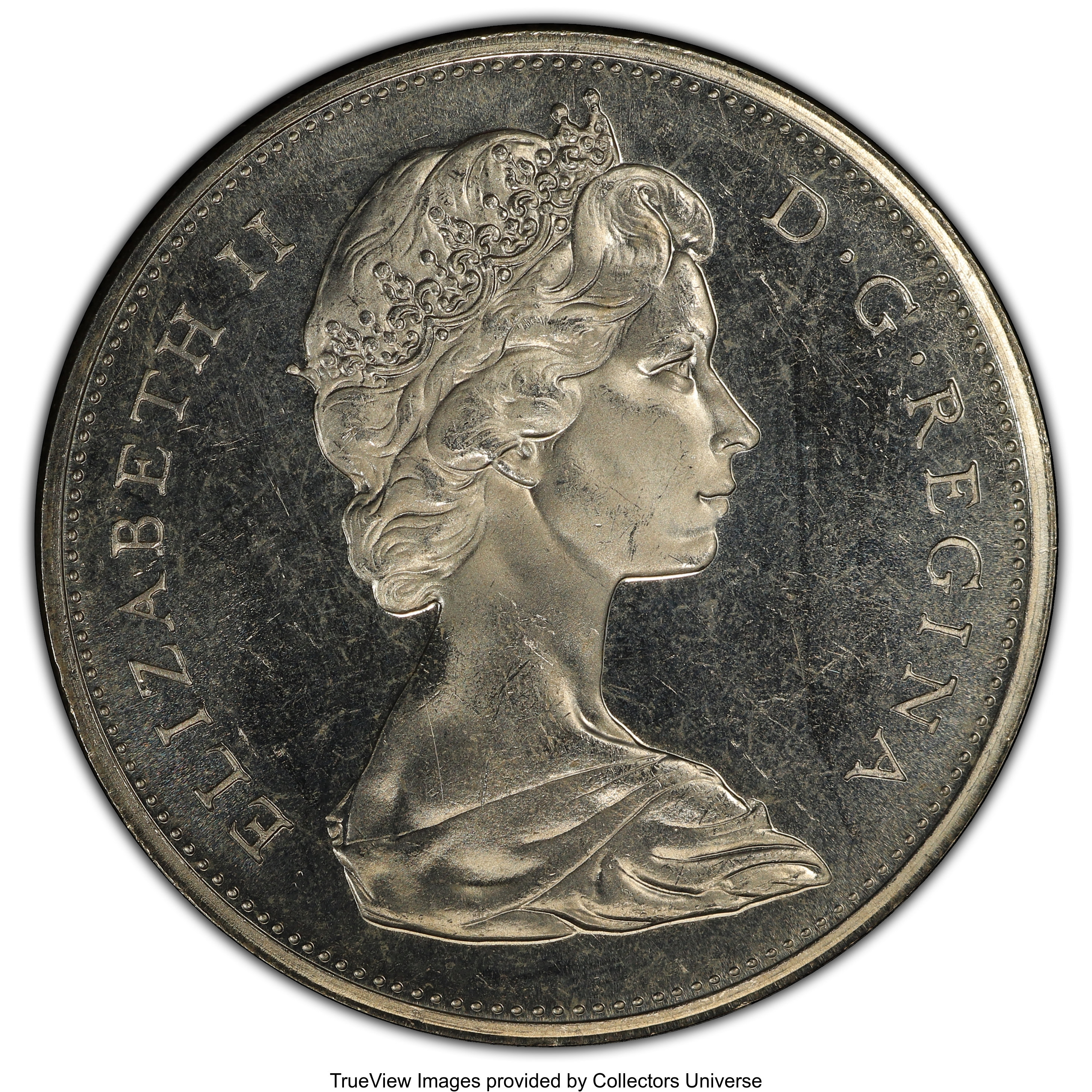 image for: Elizabeth II Prooflike "Small Beads" Dollar 1966 PL64 PCGS