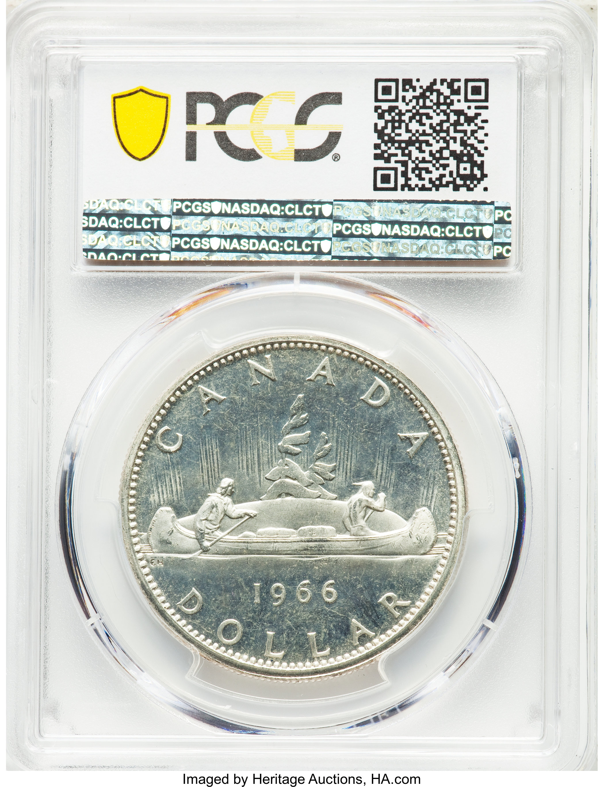 image for: Elizabeth II Prooflike "Small Beads" Dollar 1966 PL64 PCGS