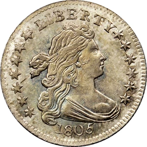 image for: 1805 Draped Bust Dime. JR-2. Rarity-2. 4 Berries. MS-66+ (PCGS). CAC.