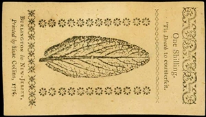 image for: NJ-175. Colonial Notes. March 25, 1776 1 Shilling. Uncirculated.