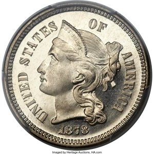 image for: 1878 3CN PR67 Deep Cameo PCGS. CAC....