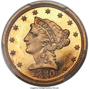image for: 1880 $2 1/2 PR65 Deep Cameo PCGS. CAC....