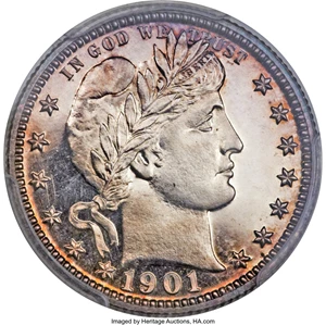 image for: 1901 25C PR65 Deep Cameo PCGS....