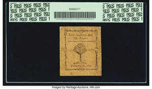 image for: Massachusetts 1779 5s 6d PCGS Fine 12....