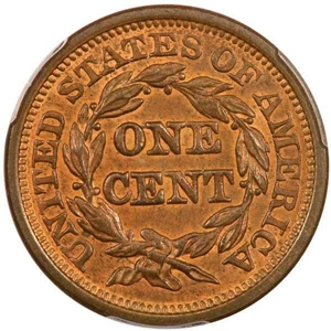image for: 1C 1845 PCGS MS64RB CAC