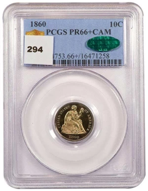 image for: 10C 1860 PCGS PR66+ CAM CAC