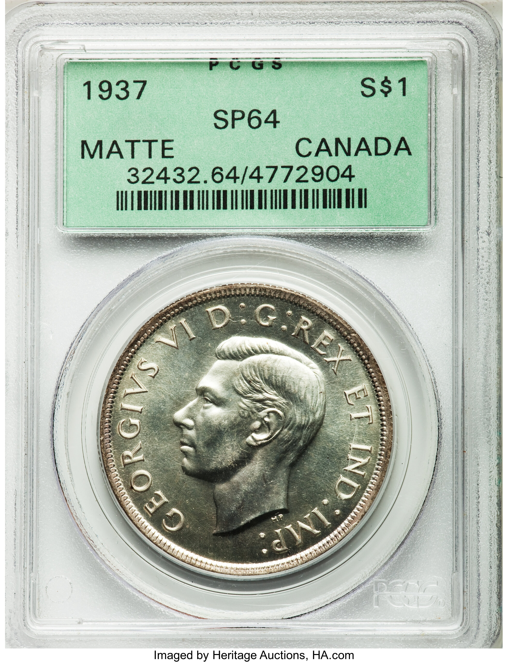 image for: George VI Matte Specimen Dollar 1937