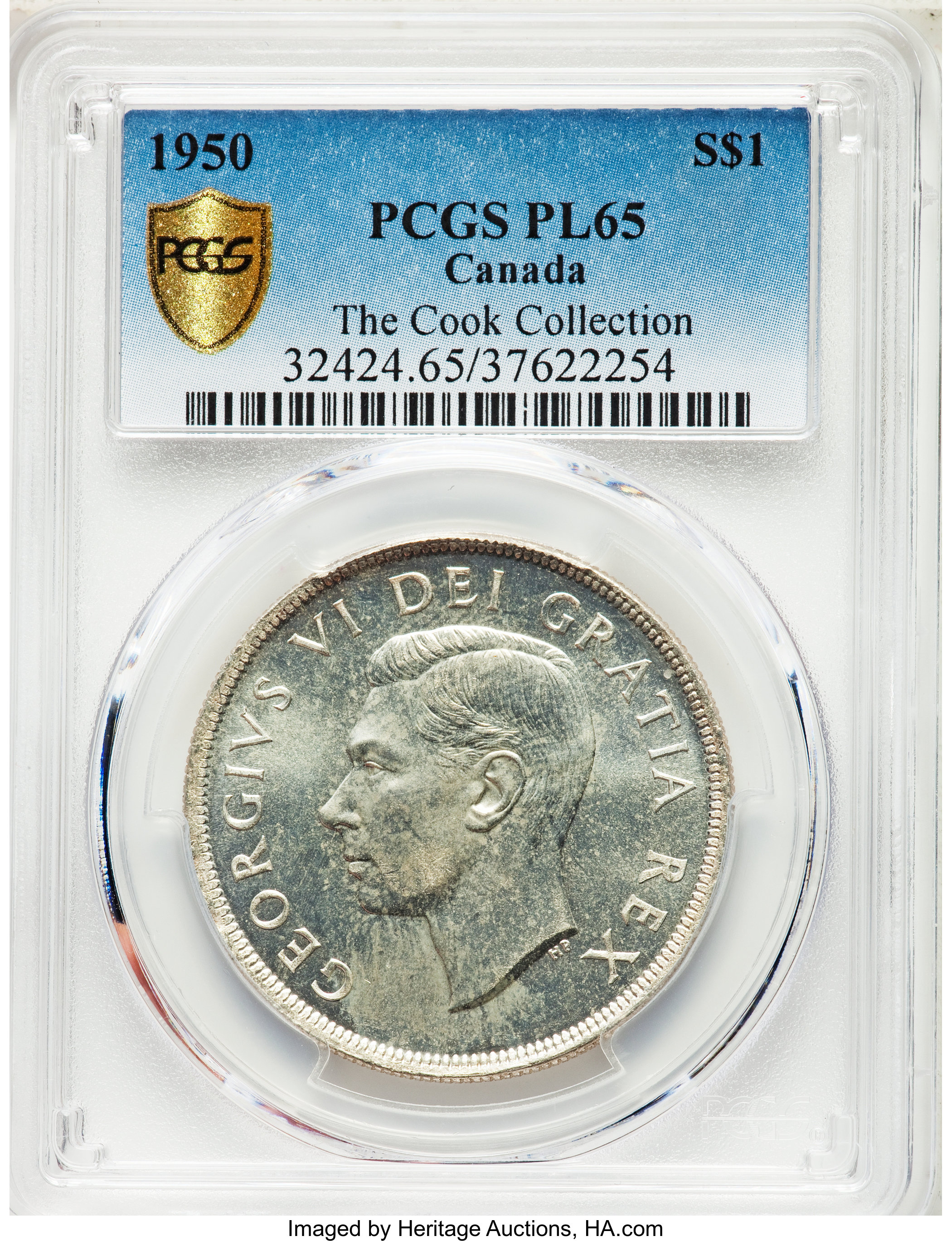 image for: George VI Mirror Prooflike Dollar 1950 PL65 PCGS