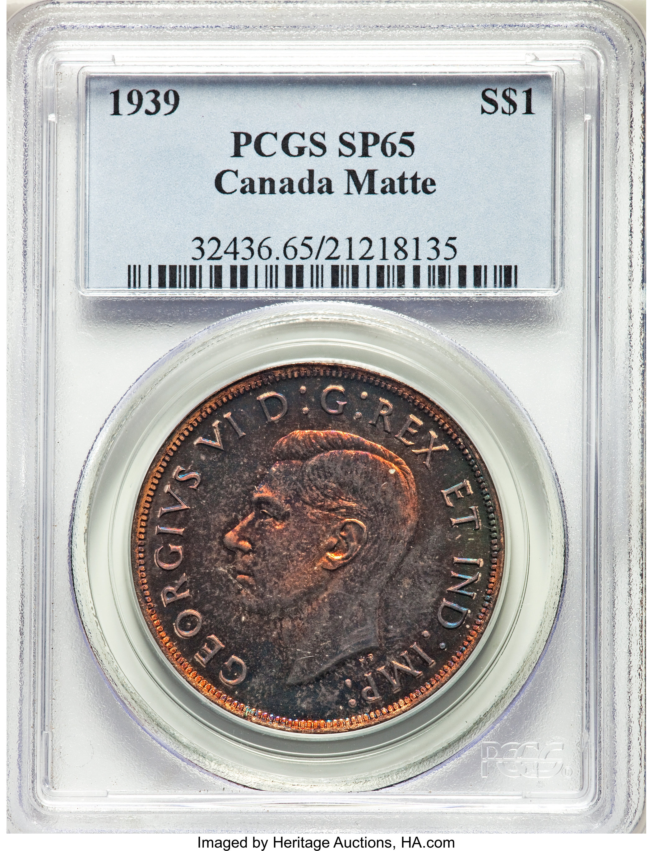 image for: George VI Matte Specimen Dollar 1939 SP65 PCGS