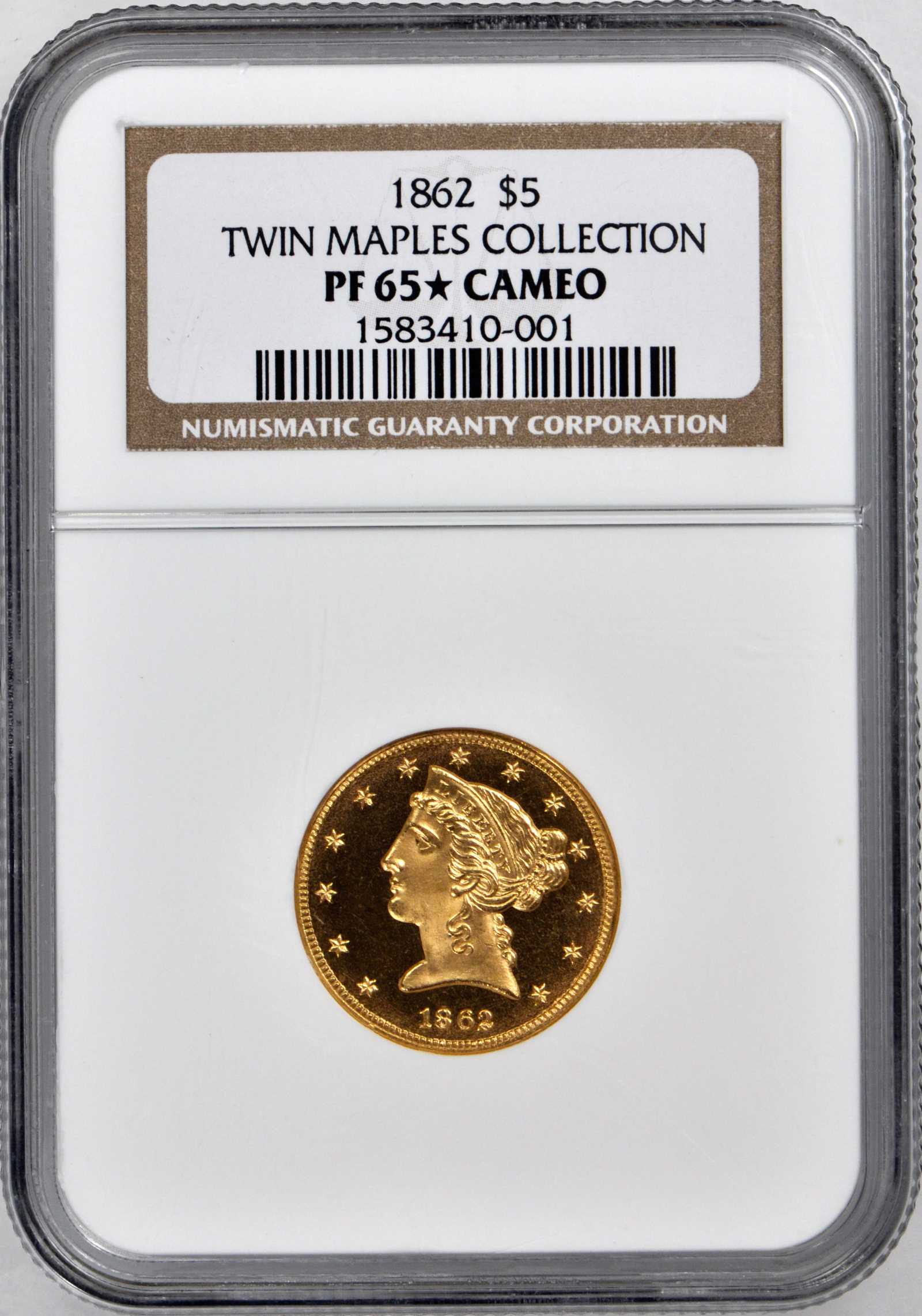 image for: 1862 Liberty Half Eagle. Proof-65 * Cameo (NGC).