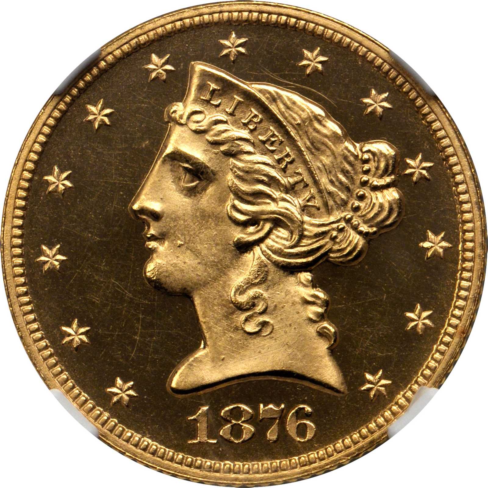 image for: 1876 Liberty Half Eagle. Proof-64+ Ultra Cameo (NGC). CAC.