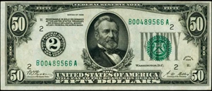 image for: Fr. 2100-B. 1928 $50 Federal Reserve Note. New York. PMG Choice Very Fine 35 EPQ.