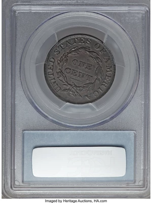 image for: 1828 1C Large Narrow Date, N-3, R.2, AU50 PCGS....