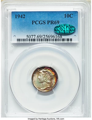 image for: 1942 10C PR69 PCGS. CAC....