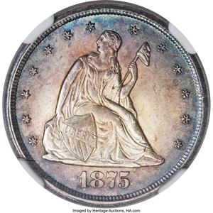 image for: 1875-CC 20C MS66 NGC. BF-2, R.1....