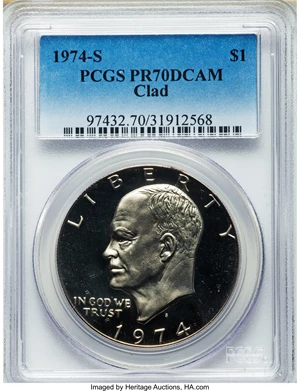 image for: 1974-S $1 Clad PR70 Deep Cameo PCGS....