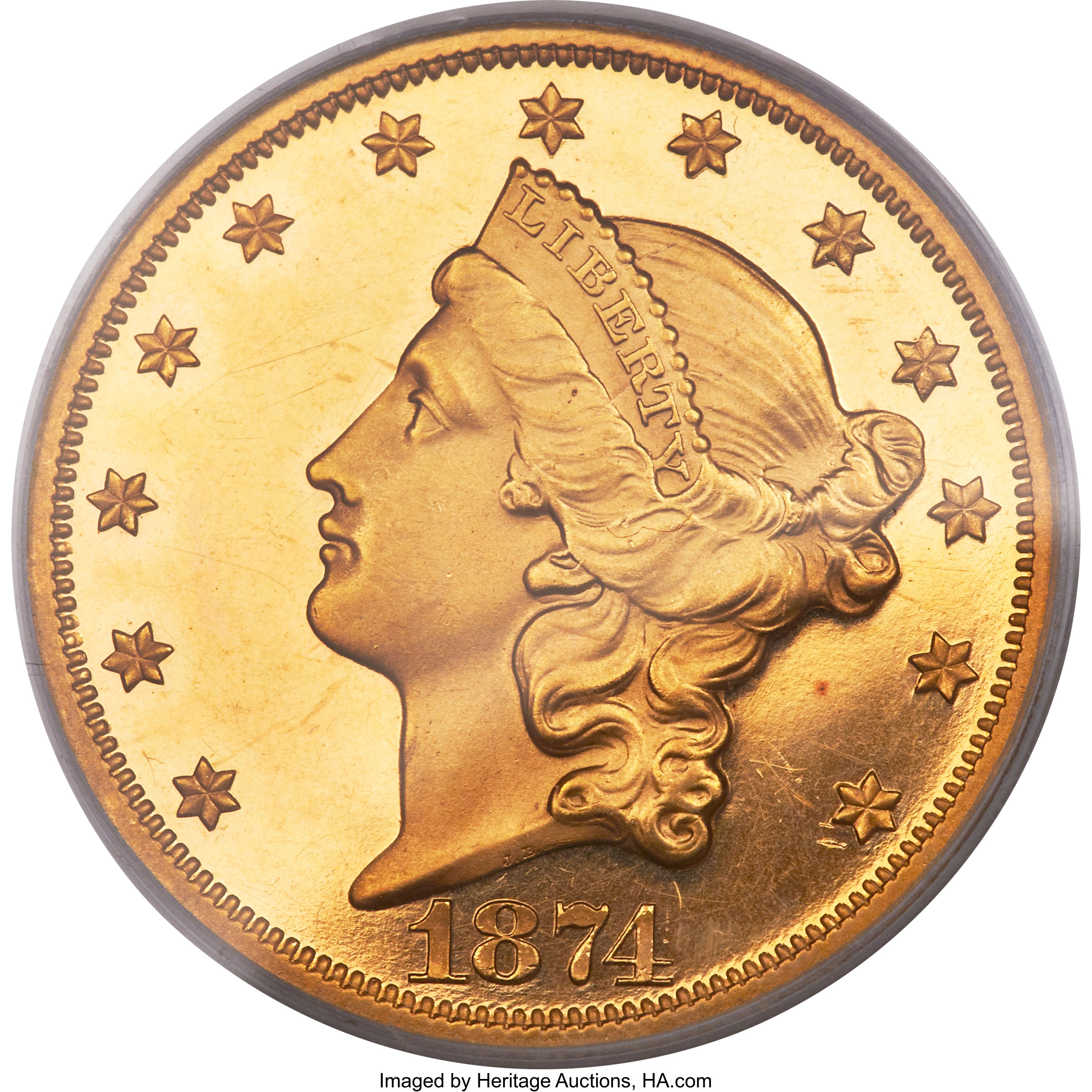 image for: 1874 $20 PR62 Deep Cameo PCGS....