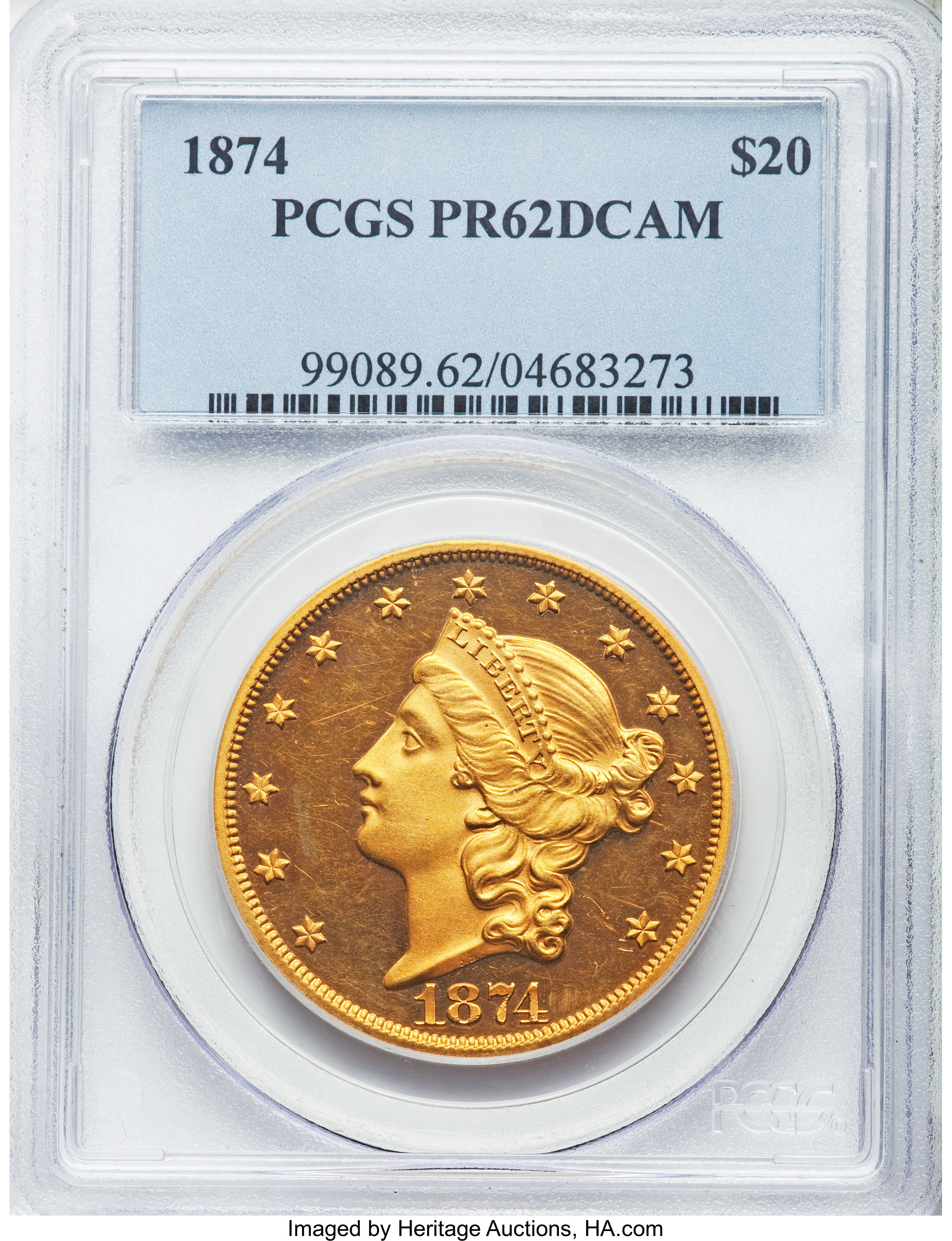 image for: 1874 $20 PR62 Deep Cameo PCGS....