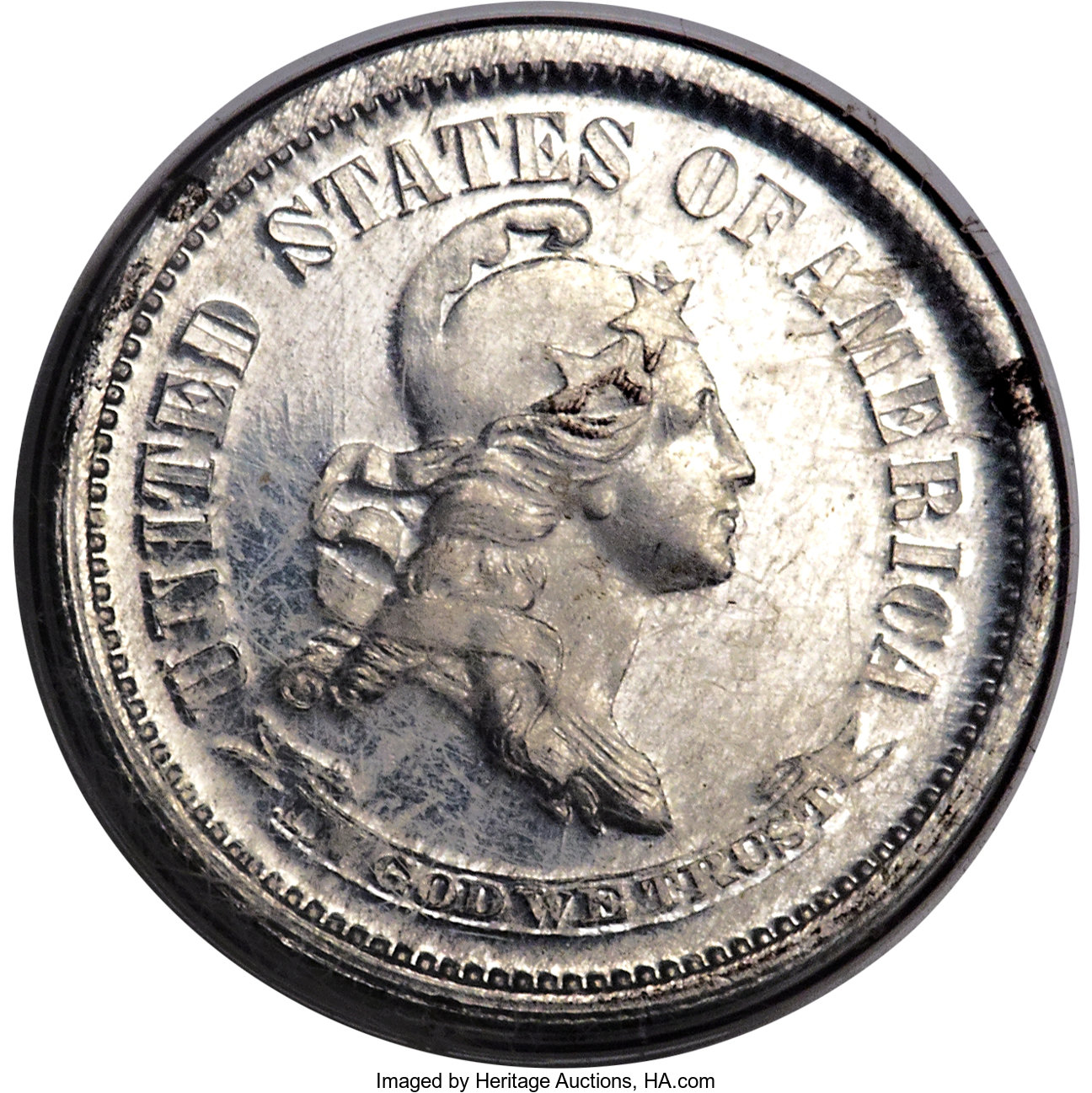 image for: 1870 10C Standard Silver Ten Cents, Judd-842, Pollock-934, High R.7, PR64 PCGS....