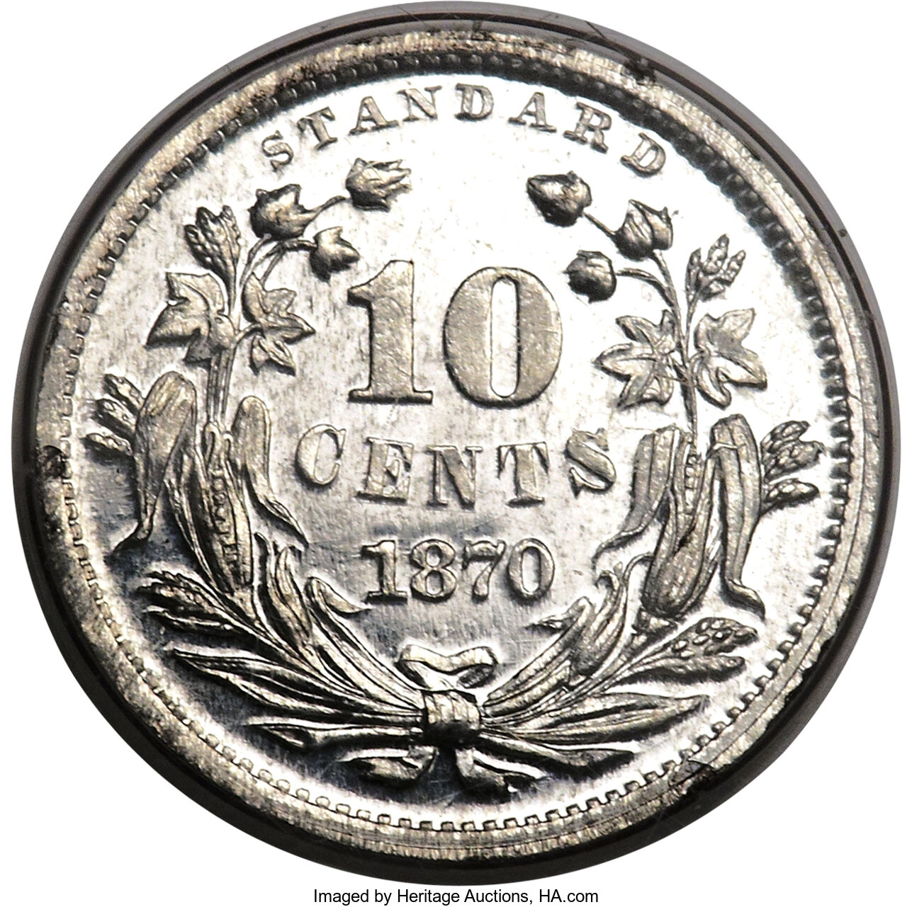 image for: 1870 10C Standard Silver Ten Cents, Judd-842, Pollock-934, High R.7, PR64 PCGS....