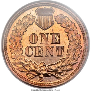 image for: 1864 1C L On Ribbon PR65 Red and Brown PCGS. CAC. Snow-PR2....
