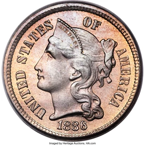 image for: 1886 3CN PR68 PCGS. CAC....