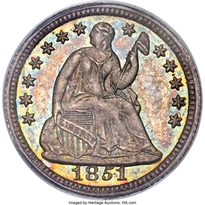 image for: 1851 H10C MS67 PCGS. CAC. V-1....