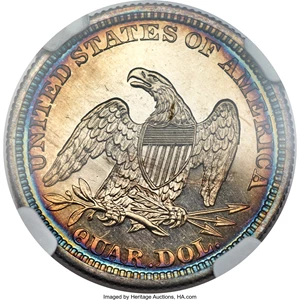 image for: 1861 25C PR68 ★ Cameo NGC. CAC. Briggs 7-E....