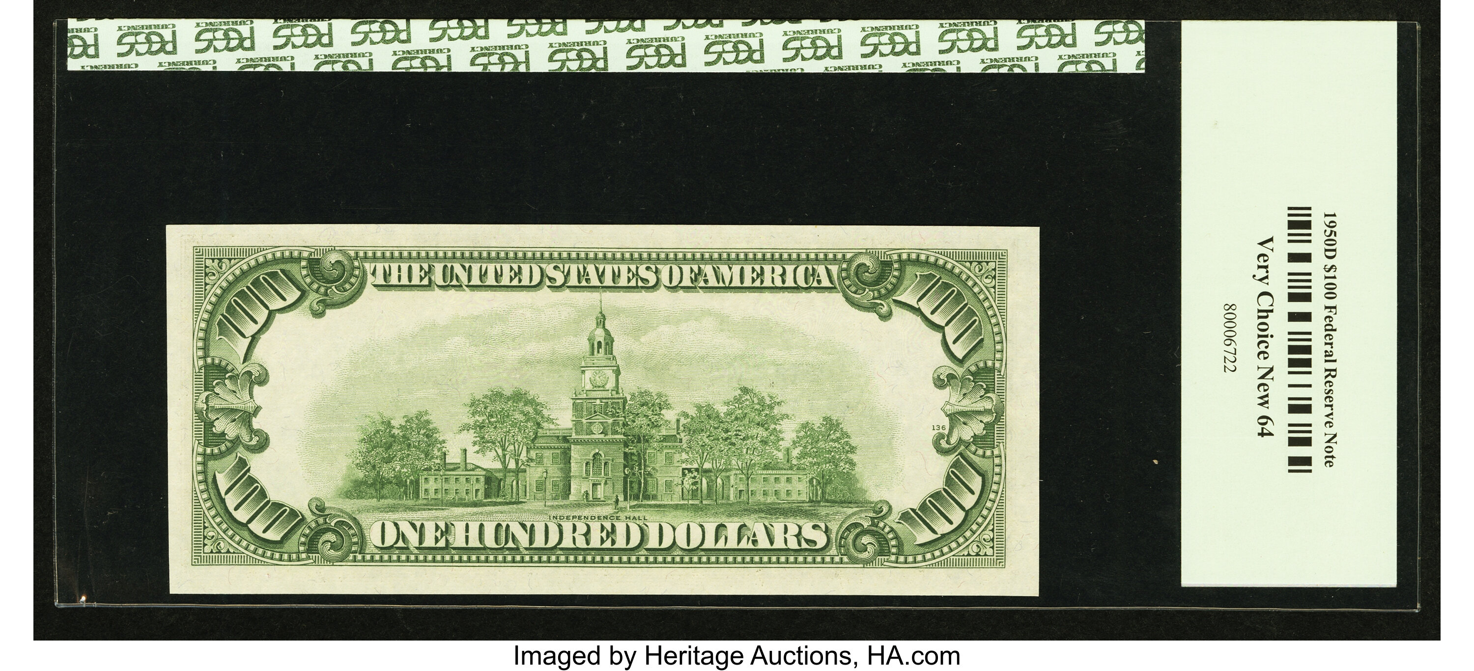 image for: Fr. 2161-D* $100 1950D Federal Reserve Star Note. PCGS Very Choice New 64....