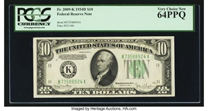 image for: Fr. 2009-K $10 1934D Federal Reserve Note. PCGS Very Choice New 64PPQ....